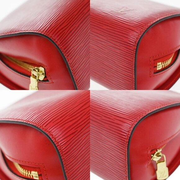 LOUIS VUITTON LV Logo Dauphine MM Pouch Bag Epi Leather Red - Picture 7 of 15